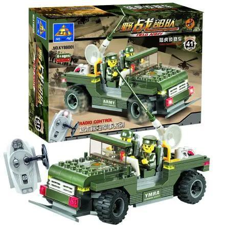 Xe Jeep Quân Sự Điều Khiển Từ Xa KAZI KY86001, bộ đồ chơi quân sự cho bé trai 6 tuổi, đồ chơi giáo dục STEM, lắp ráp xe địa hình