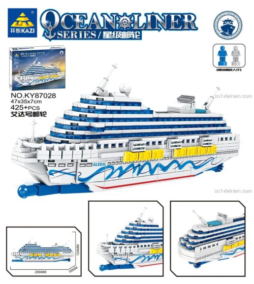 Hộp sản phẩm Du thuyền Sao Biển AIDA KAZI KY87028 bộ đồ chơi lắp ghép 425 chi tiết cho bé 6 tuổi
