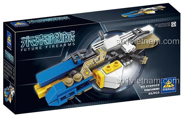 Ảnh chụp chi tiết bộ lắp ghép Súng khoa học viễn tưởng KAZI KY88029, một món đồ chơi mô hình giá rẻ cho bé trai 6 tuổi.
