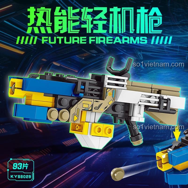 Ảnh quảng cáo KAZI KY88029 Súng đồ chơi bắn được, một sản phẩm đồ chơi lắp ráp sáng tạo và an toàn.