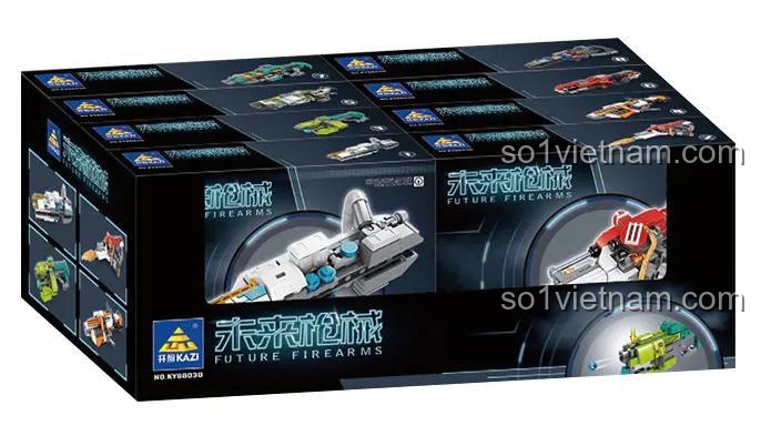Hộp sản phẩm bộ 8 mẫu súng tương lai KAZI KY88030