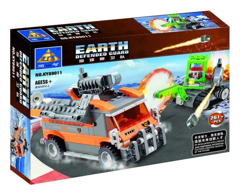 Bộ đồ chơi KAZI KY89011 Đội Bảo Vệ Trái Đất Xe quân sự, 261 mảnh, phù hợp cho bé trai 6 tuổi, có tính năng bắn đạn nhựa, giá tốt