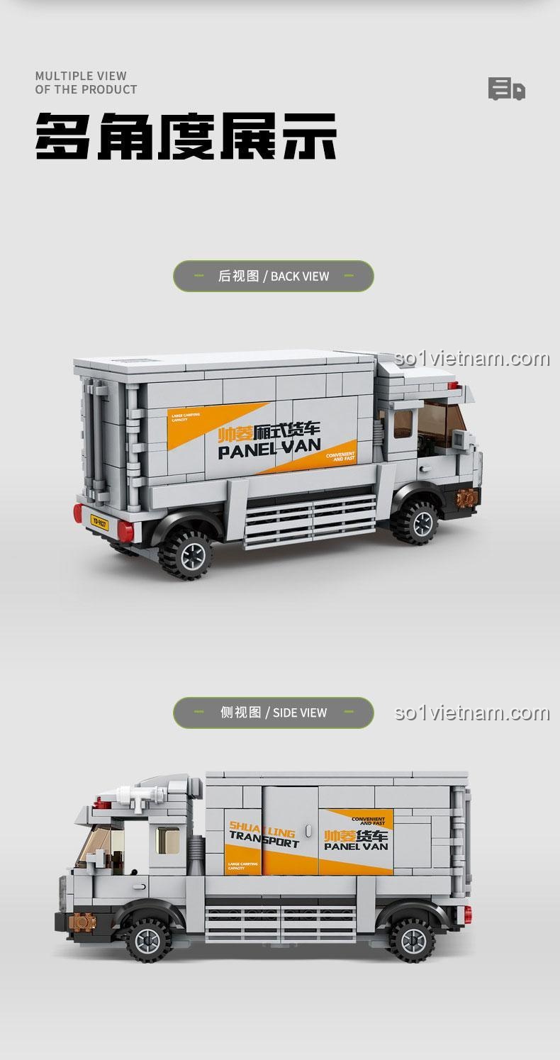 Các góc nhìn của set đồ chơi Xe Tải Giao Hàng Shuailing KAZI KY98270, chi tiết cao, giá rẻ