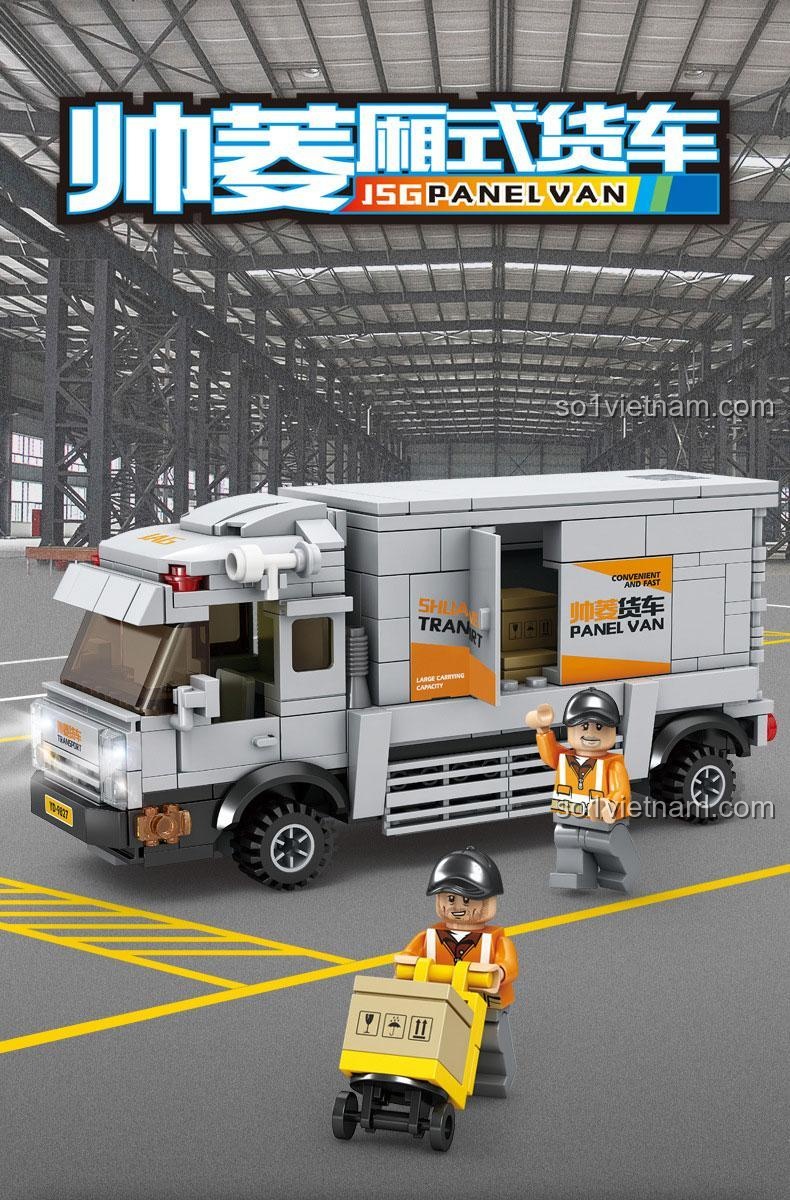 Xe Tải Chở Hàng Shuailing GBL KY98270 với minifigure, đồ chơi lắp ráp chất lượng cao cho bé trai