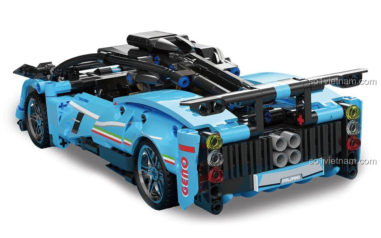 Bộ lắp ghép siêu xe Pagani Zonda màu xanh K盒子 10241, đồ chơi mô hình xe đua tốc độ cao cho bé trai 6 tuổi, động cơ hồi lực mạnh mẽ, 538 mảnh ghép