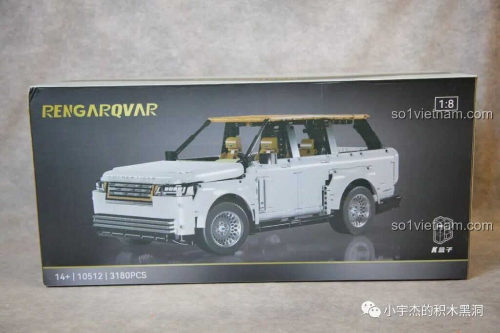 Hộp sản phẩm bộ lắp ghép KBOX 10512 Land Rover Range Rover tỉ lệ 1:8, thiết kế hiện đại, thu hút mọi ánh nhìn.