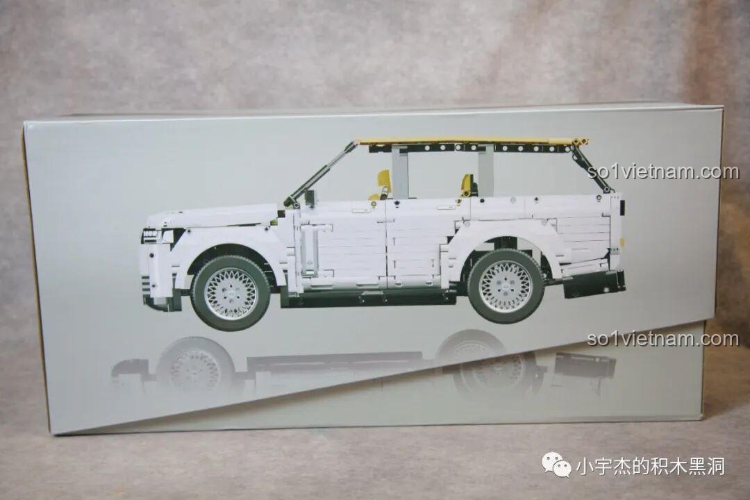 Mặt sau hộp bộ lắp ghép KBOX 10512 Land Rover Range Rover, hiển thị hình ảnh mô hình hoàn chỉnh.