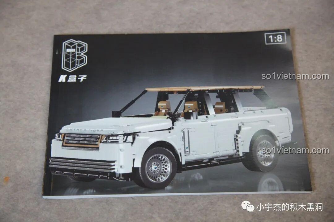 Bìa sách hướng dẫn lắp ráp của bộ KBOX 10512 Land Rover Range Rover, với hình ảnh mô hình xe.