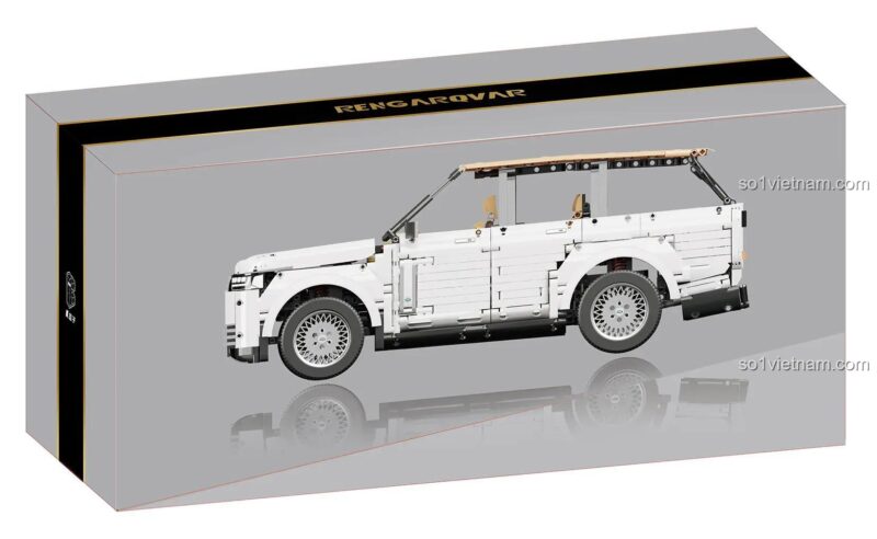 Infographic chi tiết về mô hình Land Rover Range Rover KBOX 10512, thể hiện kích thước 51x23x21cm, 3180 chi tiết. Đồ chơi mô hình xe địa hình cho con trai 14 tuổi, giá hời, chất lượng vượt trội.