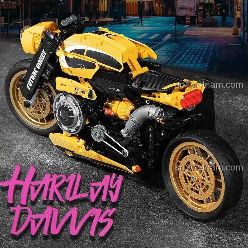 Mô tô Cyberpunk 1:8 K盒子 10538, xe máy Cyberpunk với chi tiết động cơ, đồ chơi mô hình Technic tỉ lệ 1:8