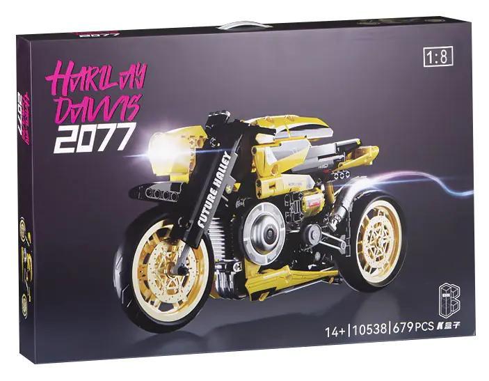 Hộp sản phẩm Mô tô Cyberpunk 1:8 K盒子 10538, bộ lắp ghép xe máy Cyberpunk cho bé 14 tuổi, đồ chơi mô hình Technic tỉ lệ 1:8