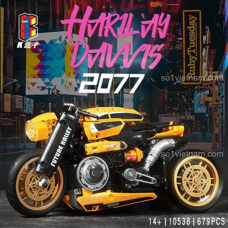 Mô tô Cyberpunk 1:8 K盒子 10538 lắp ráp hoàn chỉnh, xe máy Cyberpunk phong cách tương lai, đồ chơi mô hình Technic tỉ lệ 1:8