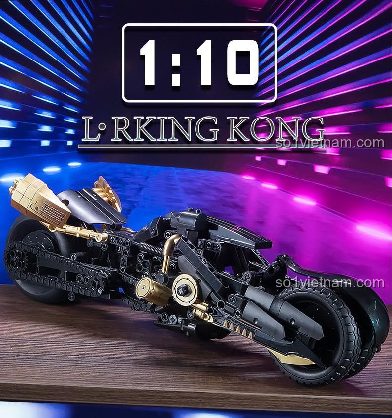 Mô hình K盒子 10539 Xe máy cuối cùng, tỉ lệ 1:10, 551 mảnh, độ tuổi 14+, màu đen vàng