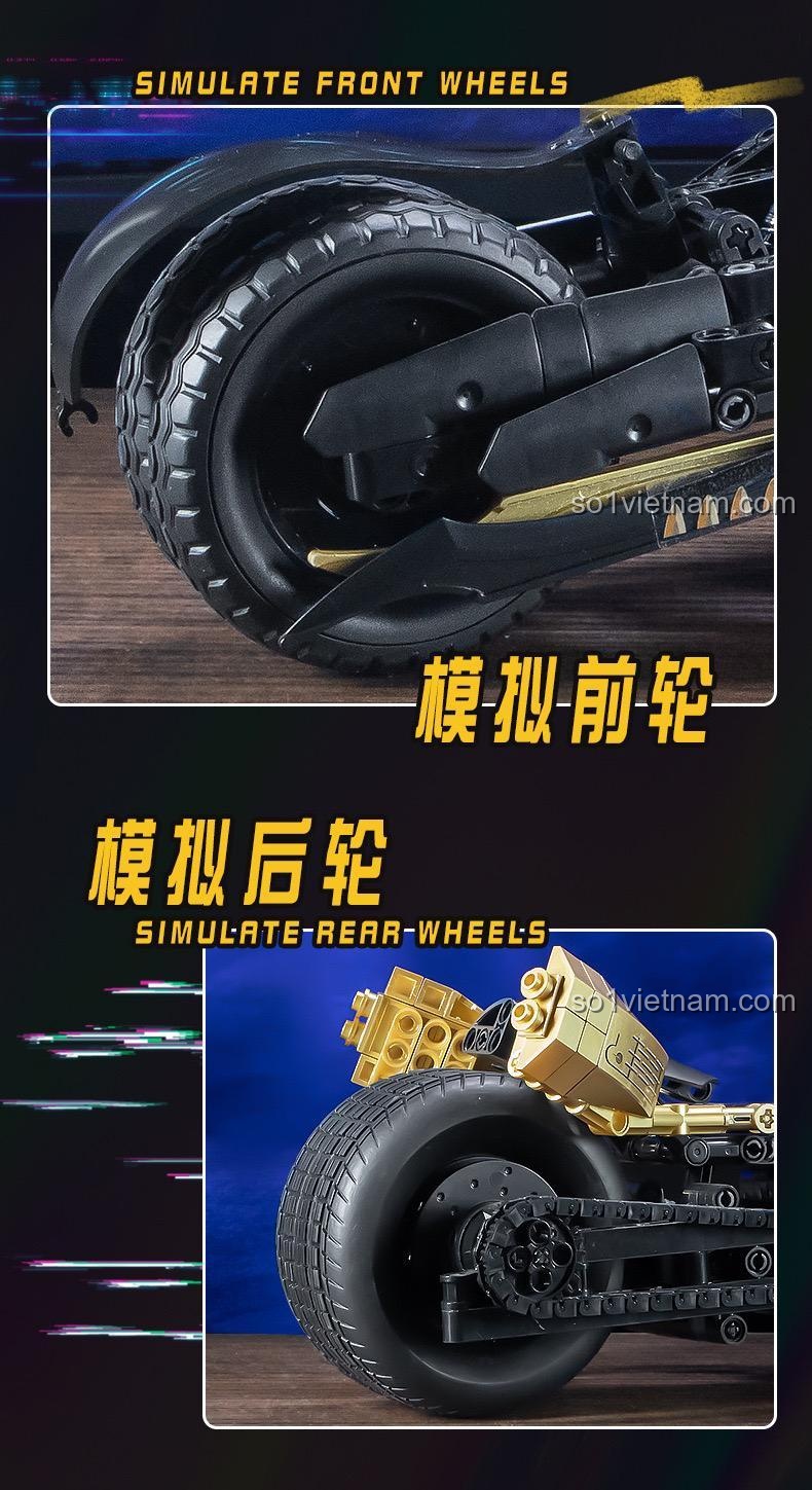 Mô hình K盒子 10539 Xe máy cuối cùng, tỉ lệ 1:10, 551 mảnh, độ tuổi 14+, màu đen vàng