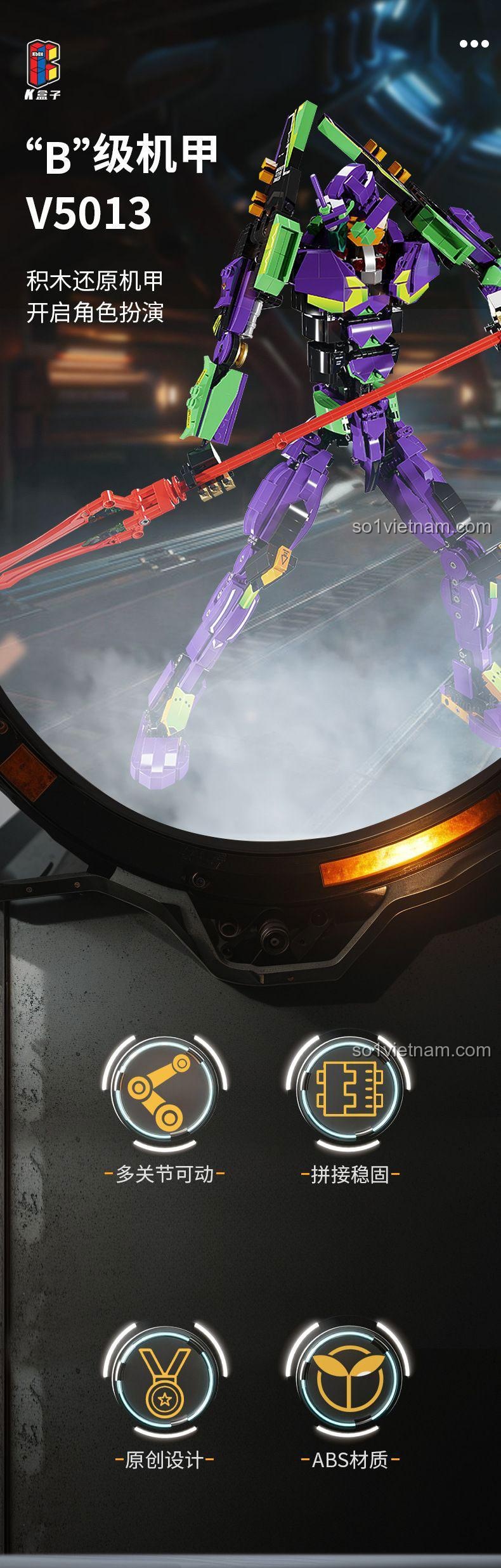 Mô hình Robot EVA chiến đấu K盒子 V5013 với các khớp cử động