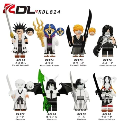 Bộ 8 minifigure Bleach KDL K2179, nhân vật anime Bleach, đồ chơi mô hình, figure, minifigure, thế giới linh hồn, phù hợp cho bé trai 14 tuổi