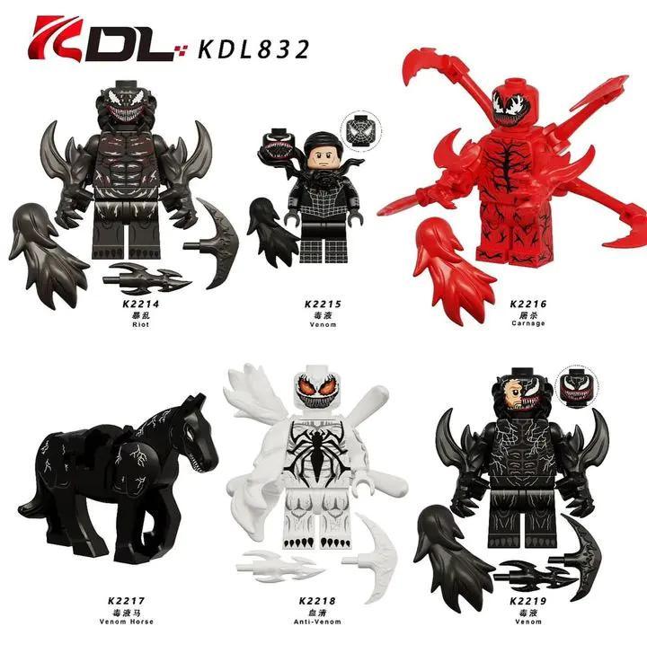 Mô hình Carnage KDL K2216, figure phản diện Symbiote Carnage màu đỏ đen, đồ chơi lắp ghép cho bé trai 8 tuổi giá tốt.