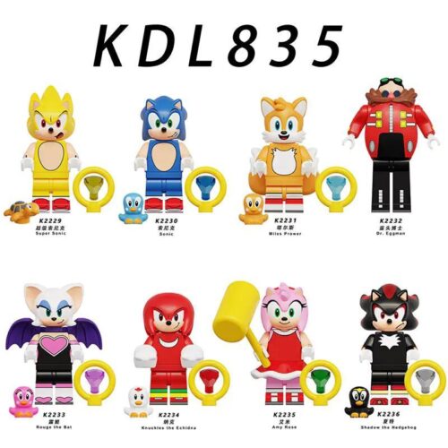 KDL K2229 Sonic the Hedgehog bộ đồ chơi figure 8 nhân vật kinh điển cho bé trai 6 tuổi