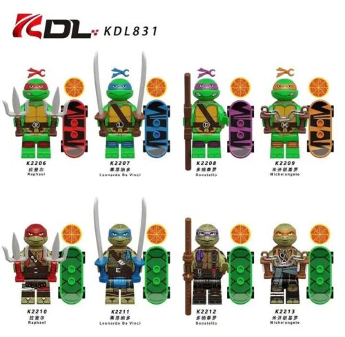 Bộ 8 Mô Hình Ninja Rùa KDL KDL831, figure Leonardo, Donatello, Michelangelo, Raphael, đồ chơi lắp ghép cho bé trai 6 tuổi, giá tốt