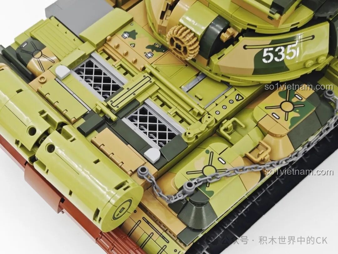 Lắp ráp chi tiết phần đuôi xe tăng T-59 Keeppley 23023