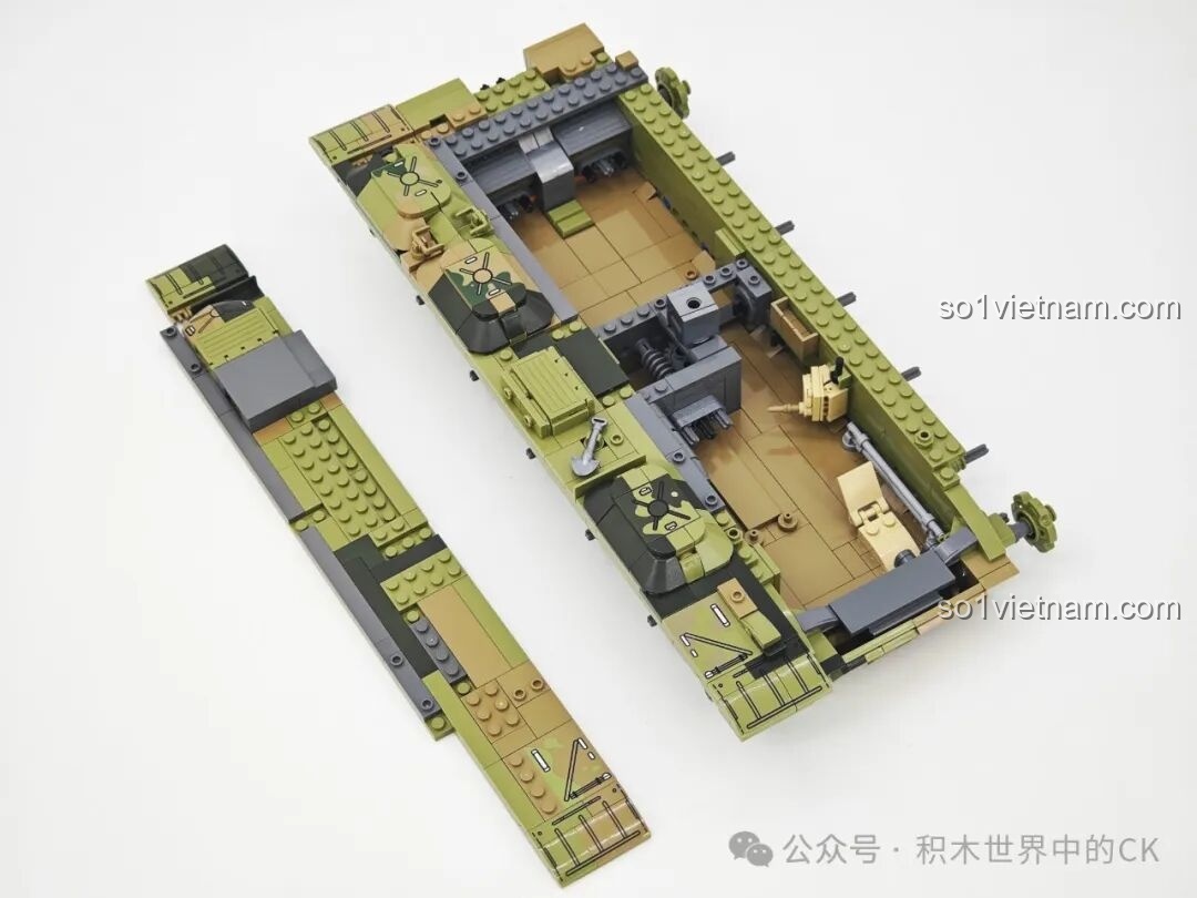 Kết nối tháp pháo với thân xe tăng T-59 Keeppley 23023