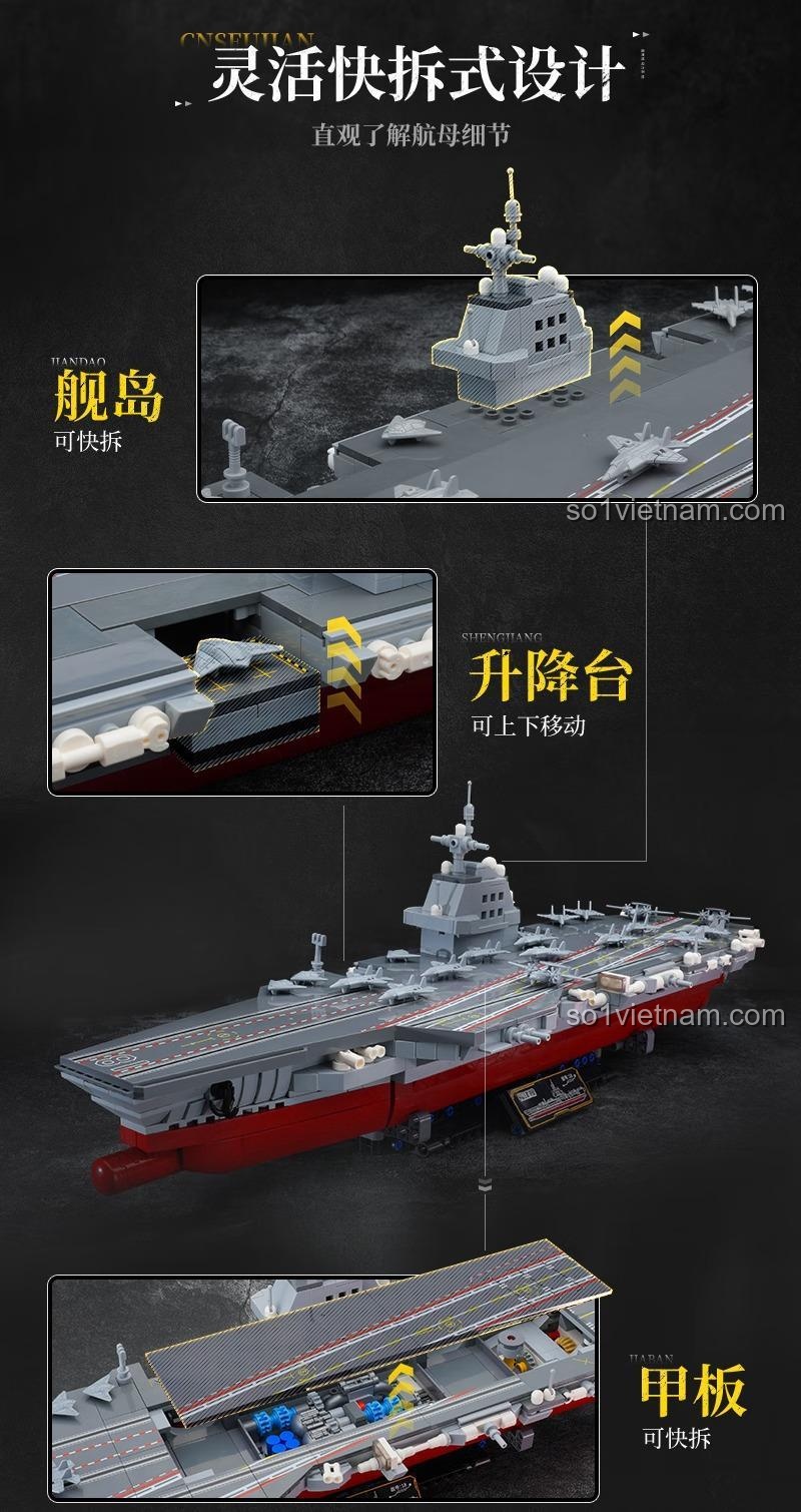 Cấu trúc nội thất tàu sân bay Phúc Kiến Keeppley 23028