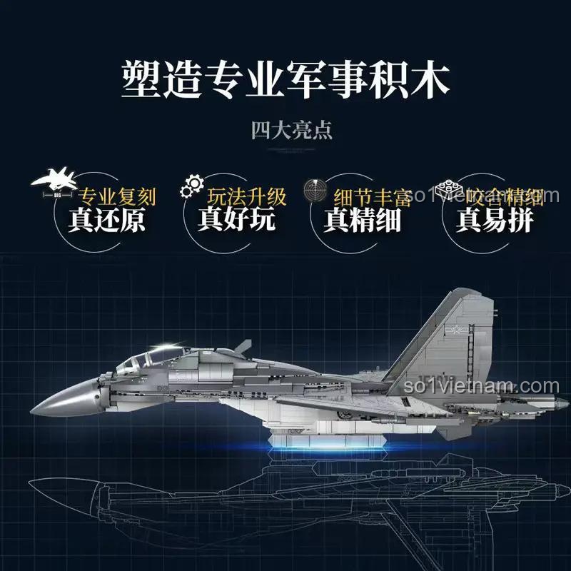 Chi tiết bộ lắp ghép Keeppley 23036, mô hình máy bay chiến đấu J-16D với các tính năng chuyên nghiệp.