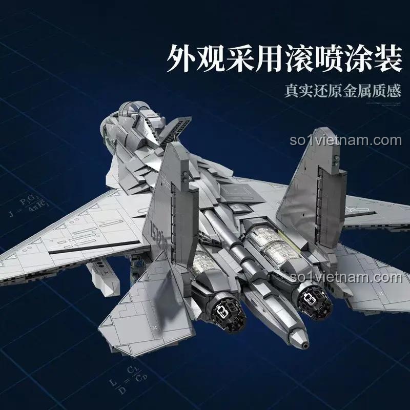 Lớp sơn mạ kim loại của đồ chơi xây dựng Mô hình máy bay J-16D, mang lại vẻ ngoài chân thực.