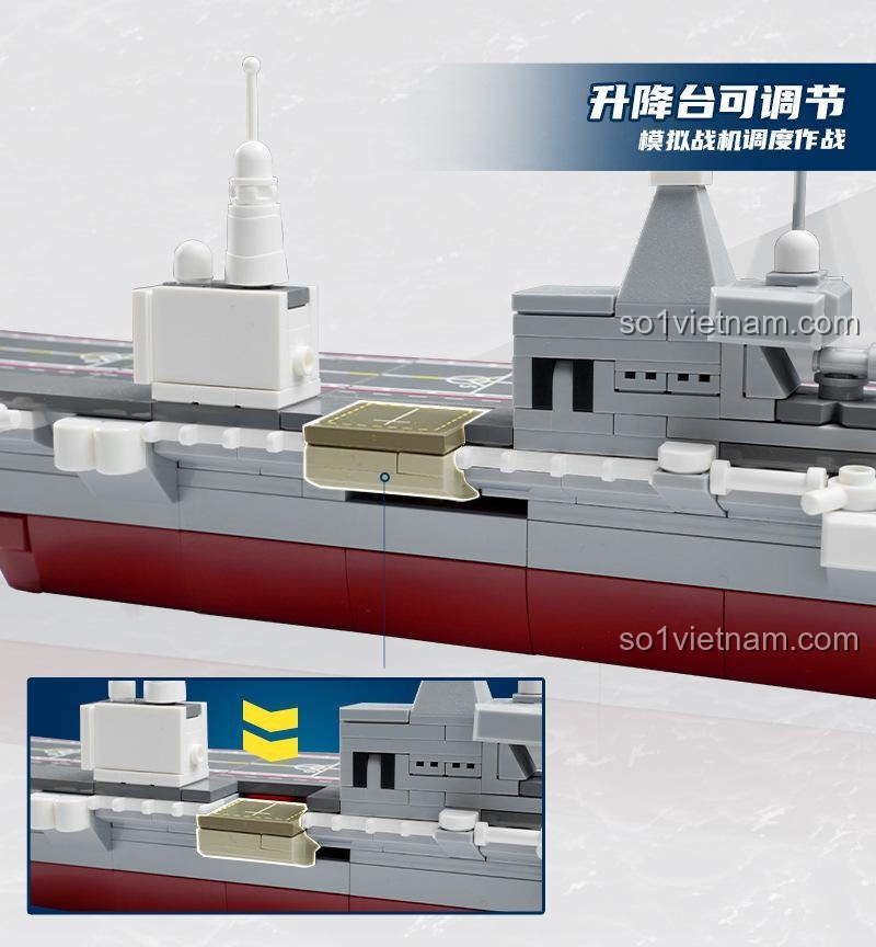 Cánh quạt Keeppley 23204 Tàu tấn công đổ bộ Type 076, bộ đồ chơi quân sự, mô hình tàu chiến tỉ lệ 1:838, 434 mảnh ghép, đồ chơi giáo dục cho bé trai
