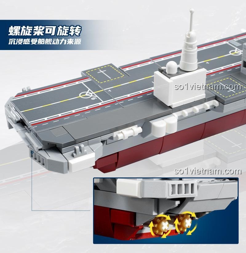 Cửa đổ bộ Keeppley 23204 Tàu tấn công đổ bộ Type 076, bộ đồ chơi quân sự, mô hình tàu chiến tỉ lệ 1:838, 434 mảnh ghép, đồ chơi giáo dục cho bé trai