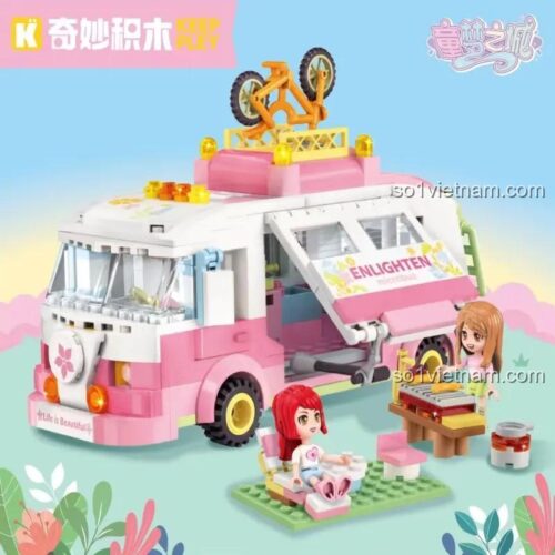 Bộ lắp ráp xe cắm trại ngoài trời Keeppley 33019 với minifigures