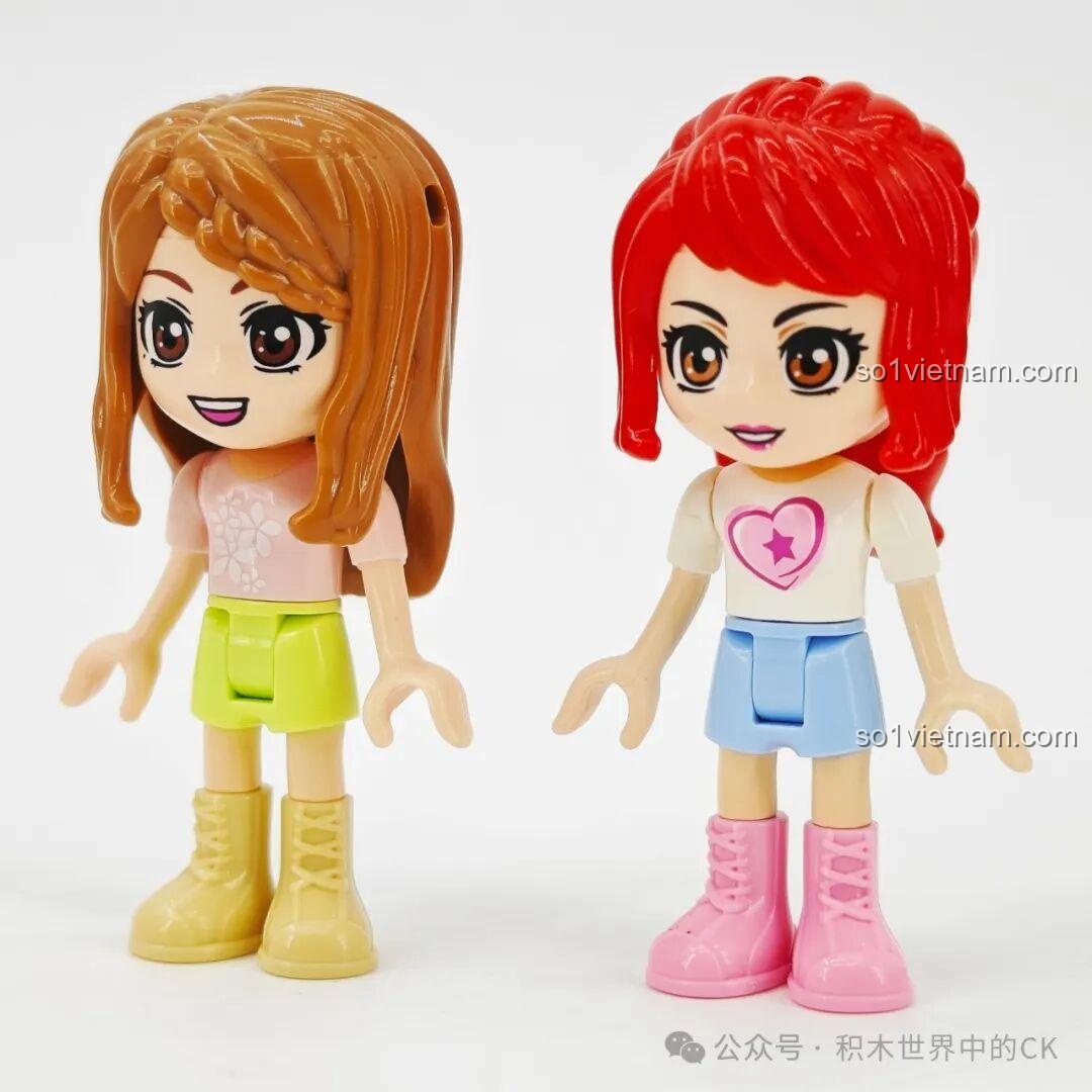 Minifigure nữ tóc nâu của bộ Xe Cắm Trại Keeppley 33019