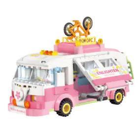 Mô hình xe cắm trại ngoài trời màu hồng Keeppley 33019 cho bé gái