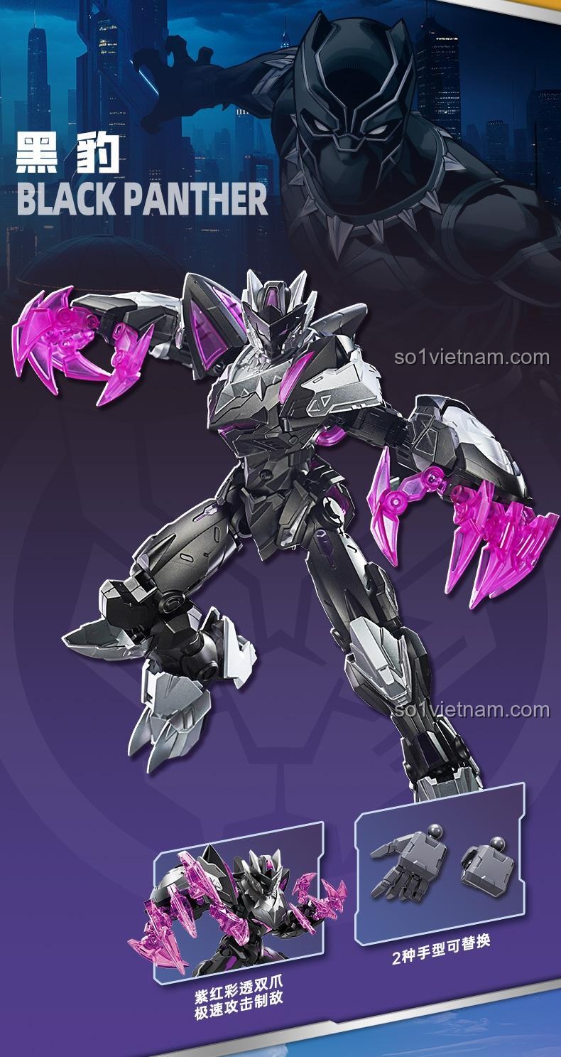 Vũ khí thay thế cho bộ lắp ghép Mech Black Panther Keeppley 73053, đồ chơi giáo dục cho bé trai 8 tuổi, giá tốt