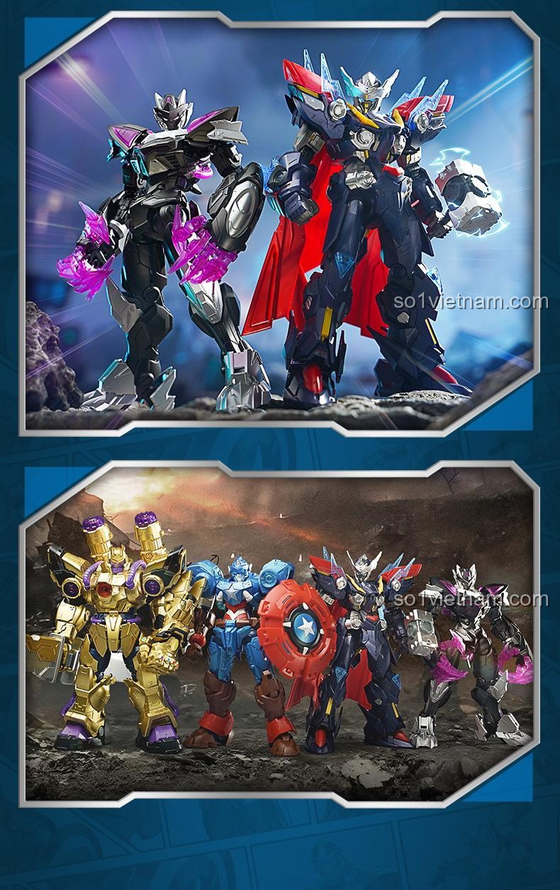 Mô hình Mecha Thanos Keeppley 73054 trưng bày, đồ chơi lắp ghép siêu anh hùng Marvel