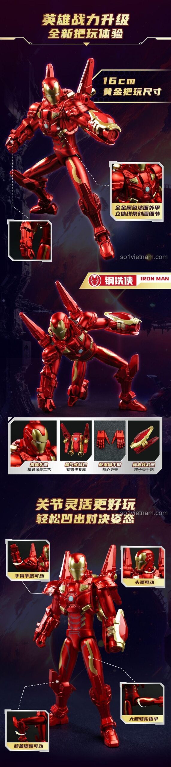 Kích thước mô hình Iron Man Keeppley 73070