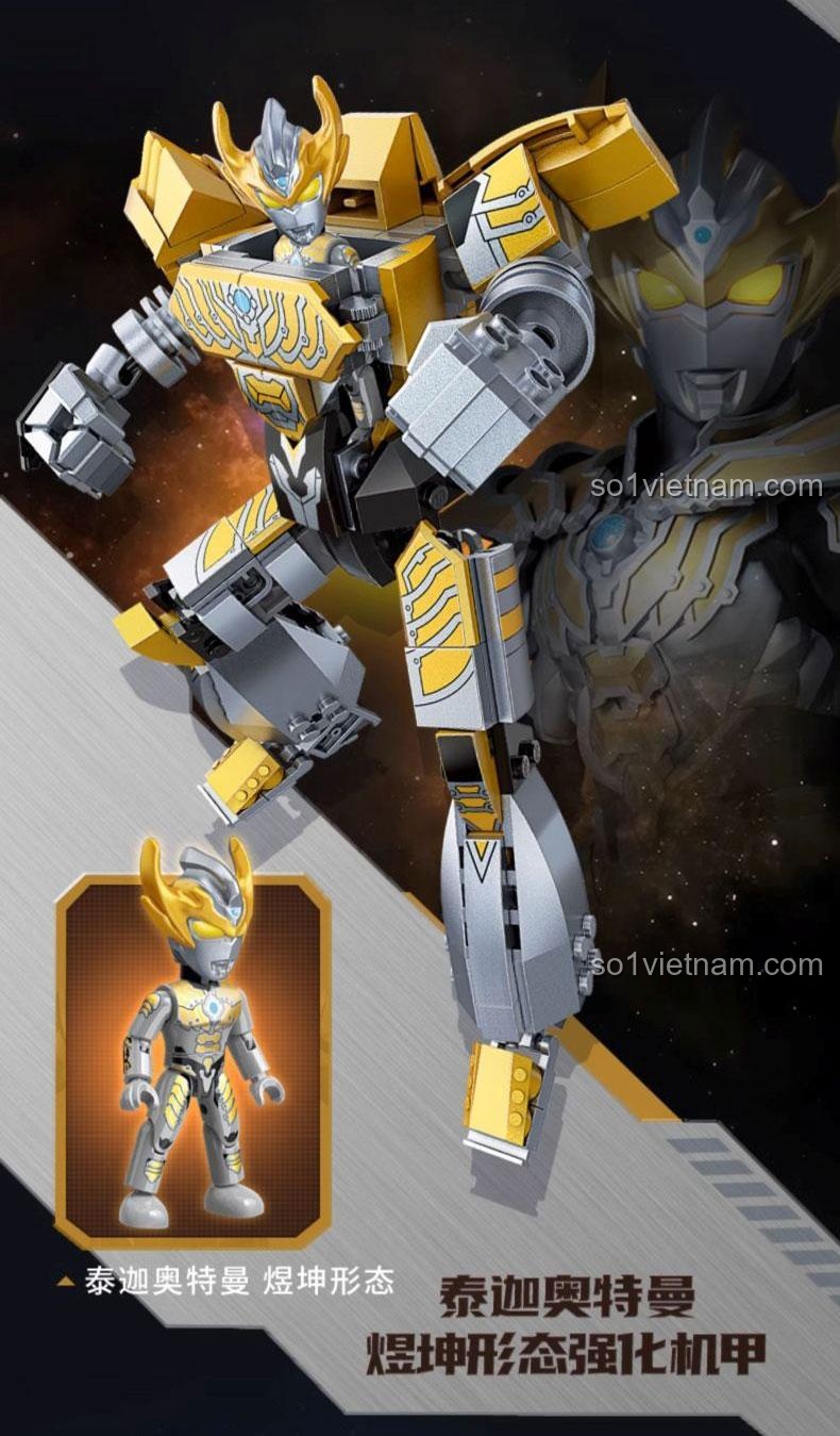 Mô hình Cỗ Máy Chiến Đấu Tăng Cường Ultraman Taiga, một phần của series Ultraman Hero Enhanced Mecha, đồ chơi mô hình Keeppley cho bé trai.
