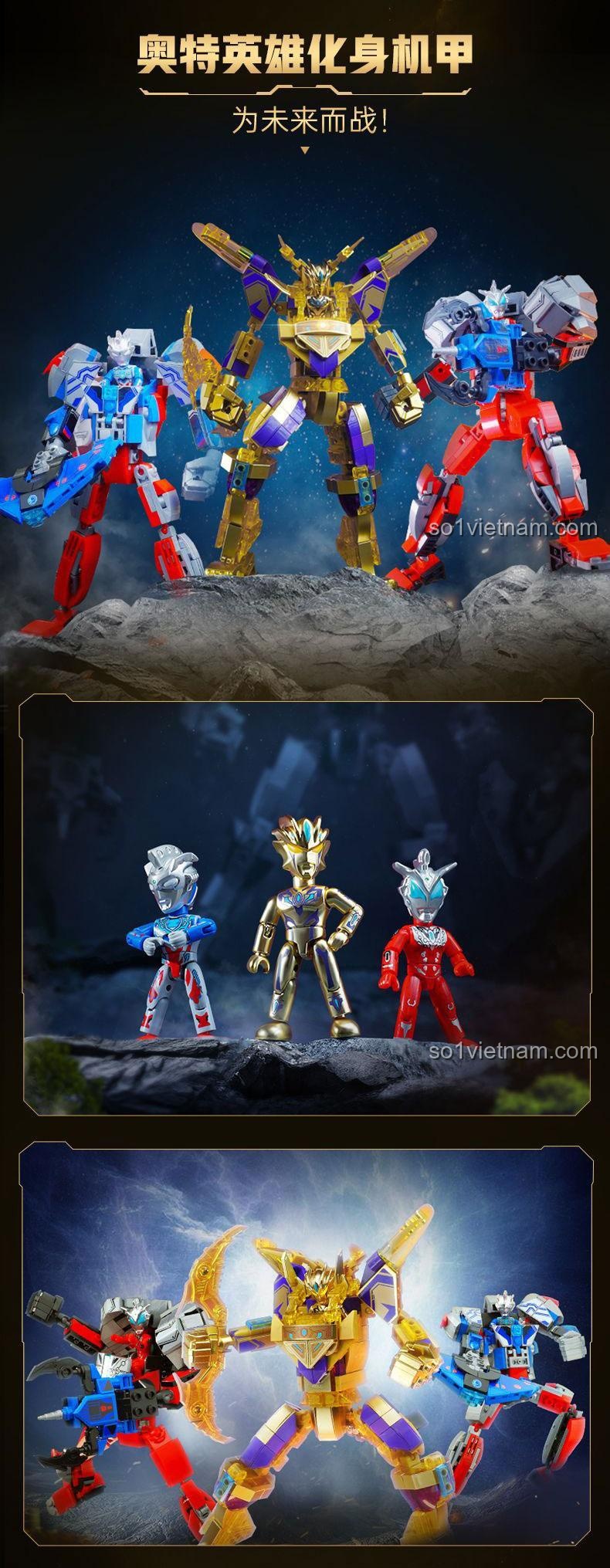 Mô hình Ultraman màu vàng lấp lánh từ bộ lắp ghép Keeppley 75104