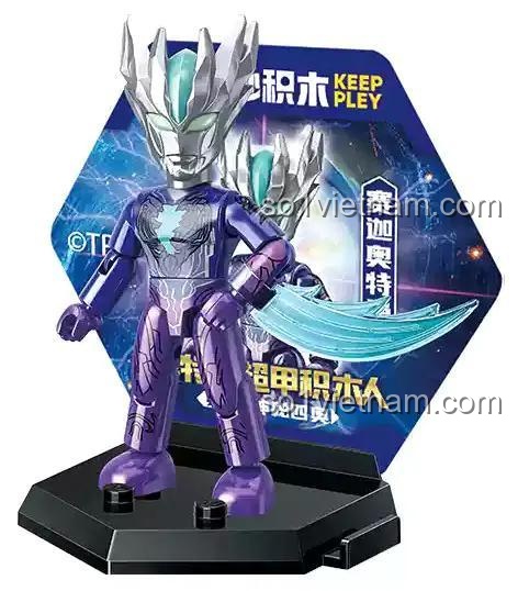 Mô hình Ultraman Saga 75107 lắp ráp từ các khối, có khớp cử động linh hoạt.