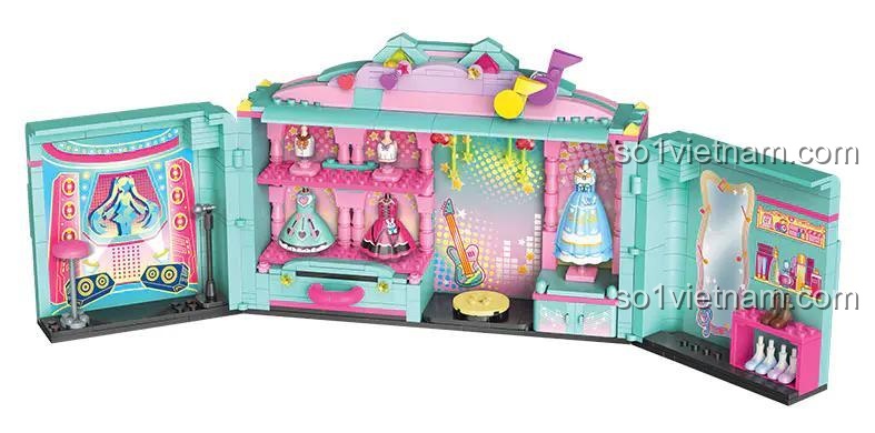 bộ đồ chơi 76013 Tủ đồ thời trang Miku mở ra, nhiều trang phục cho bé gái 6 tuổi, giá rẻ