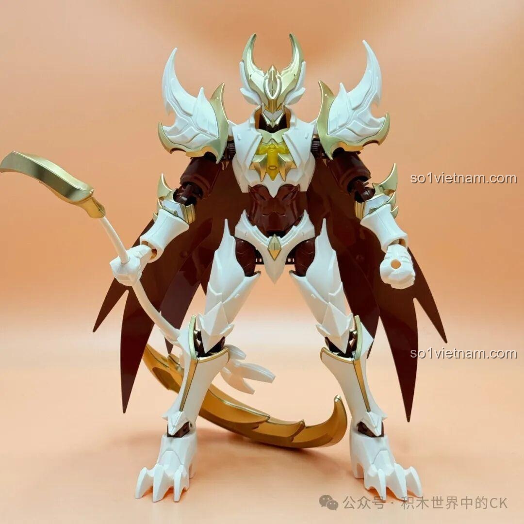 Mô hình Bạch Khởi - Tử Thần Trắng Keeppley 78014 với đôi cánh quạ đang quỳ rủa, đồ chơi lắp ráp cho bé trai 14 tuổi