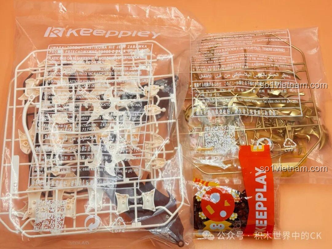 Mô hình Bạch Khởi - Tử Thần Trắng Keeppley 78014 với đôi cánh quạ phía sau lưng, đồ chơi lắp ráp cho bé trai 14 tuổi