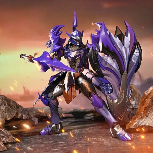 Ảnh chính của bộ lắp ráp figure Keeppley 78038 Mecha Mông Điềm Trật Tự Liệp Long Tướng, mô hình chiến binh săn rồng màu tím đen hùng dũng, dành cho con trai 8 tuổi.