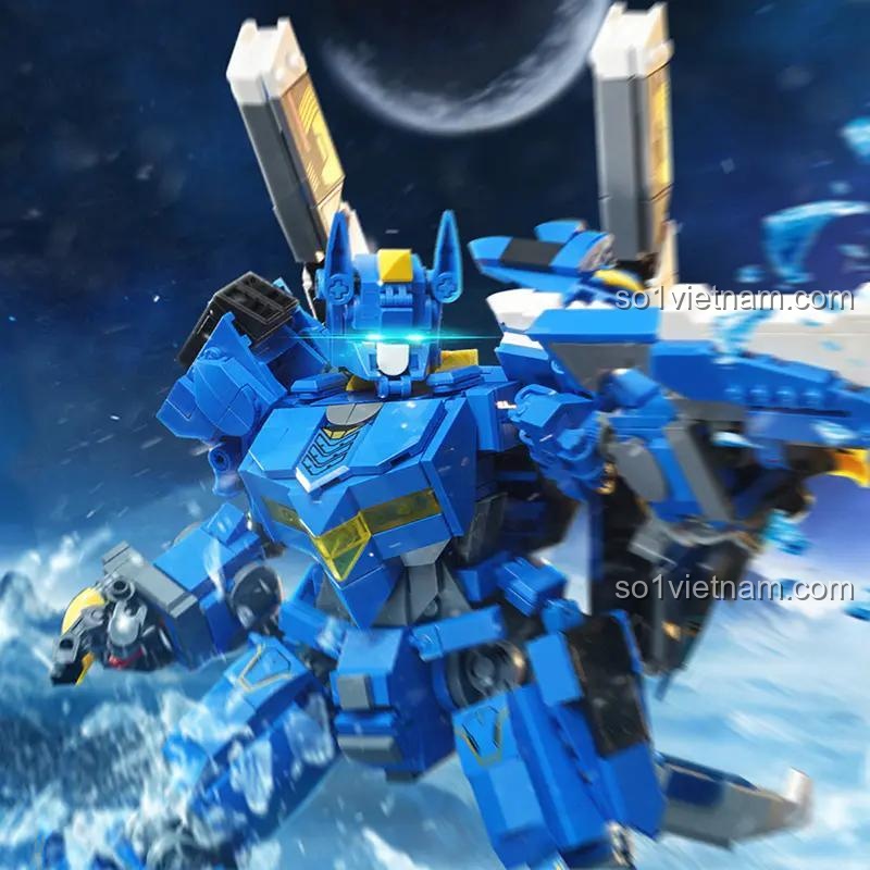 Robot Thiên Nhãn Cơ Thần Keeppley 81013 đang trong tư thế chiến đấu, mô hình lắp ghép 1433 mảnh, đồ chơi xây dựng cho bé trai 8 tuổi