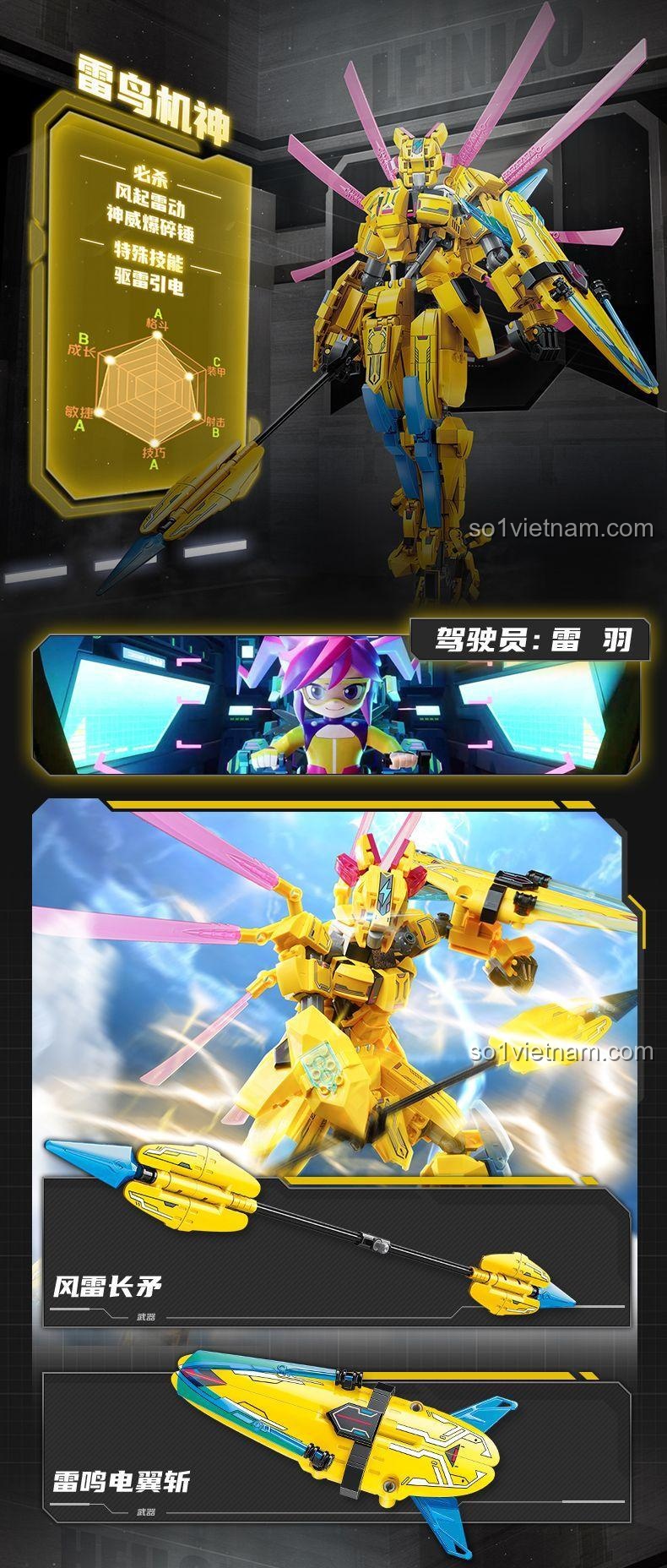 Robot Hắc Long Cơ Thần Keeppley 81015 với vũ khí song kiếm