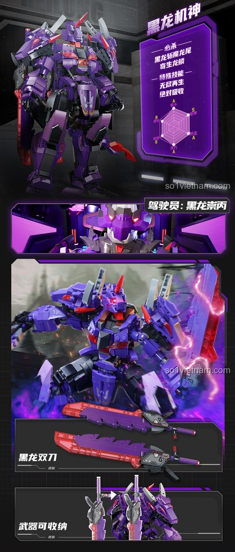 Robot Hắc Long Cơ Thần Keeppley 81015 với vũ khí có thể thu gọn