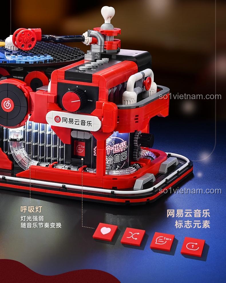 Kích thước Keeppley DZ0153 Máy hát đĩa than NetEase Cloud Music
