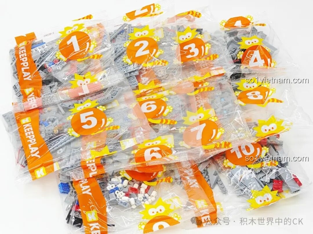 Các túi chi tiết bộ lắp ráp máy bay chiến đấu J-15 Keeppley