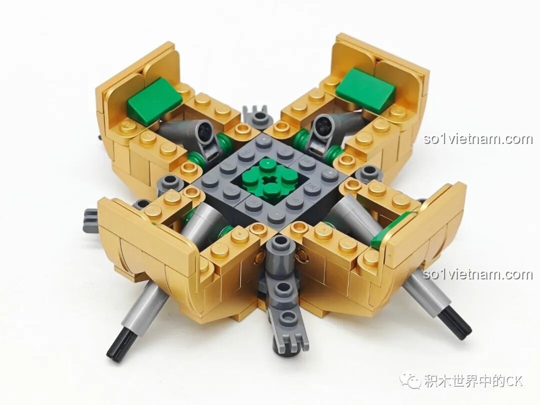 Lắp ráp các chân chống của tàu đổ bộ Keeppley K10223 Xe thám hiểm sao Hỏa Chúc Dung.