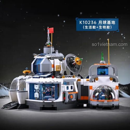 Mô hình Căn cứ Mặt Trăng K10236 sau khi lắp ráp hoàn chỉnh, một món đồ chơi mô hình Keeppley ấn tượng.